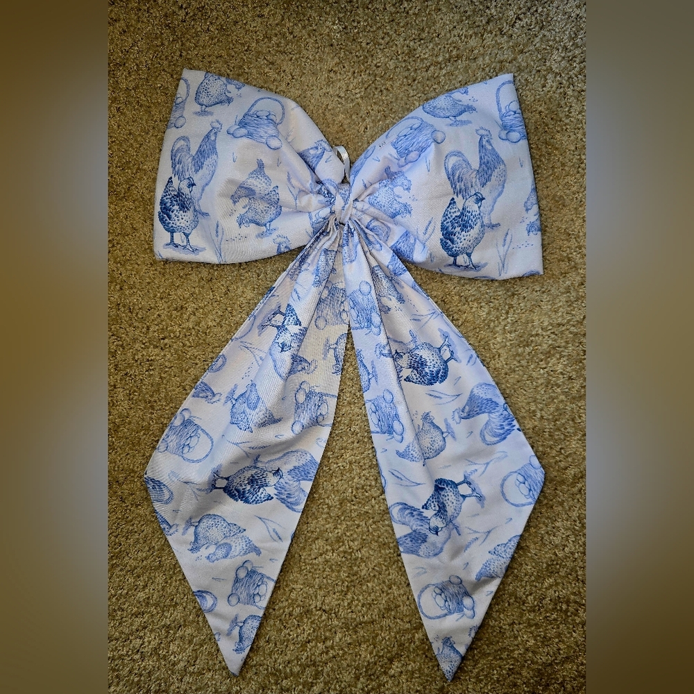Blue and White Farmhouse Bow